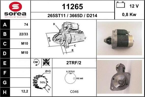 EAI 11265 - Starteris www.autospares.lv