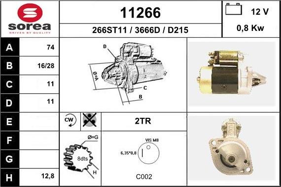 EAI 11266 - Starteris www.autospares.lv