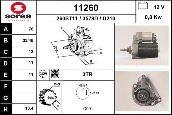 EAI 11260 - Starter www.autospares.lv