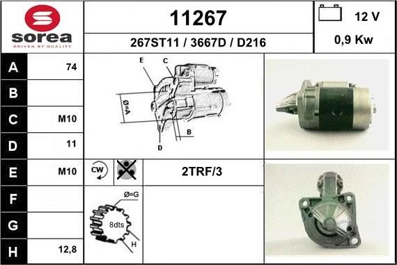 EAI 11267 - Starteris www.autospares.lv