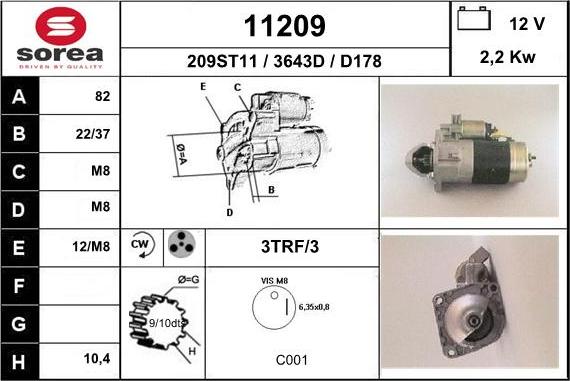 EAI 11209 - Starteris www.autospares.lv