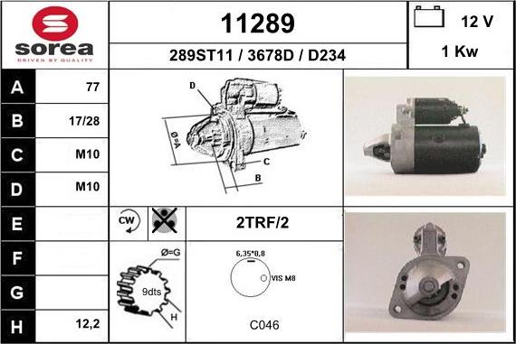 EAI 11289 - Starter www.autospares.lv