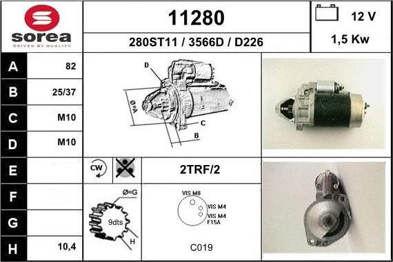 EAI 11280 - Starteris www.autospares.lv