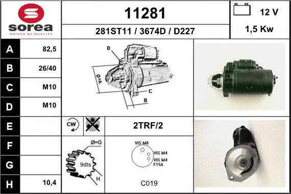 EAI 11281 - Starteris www.autospares.lv