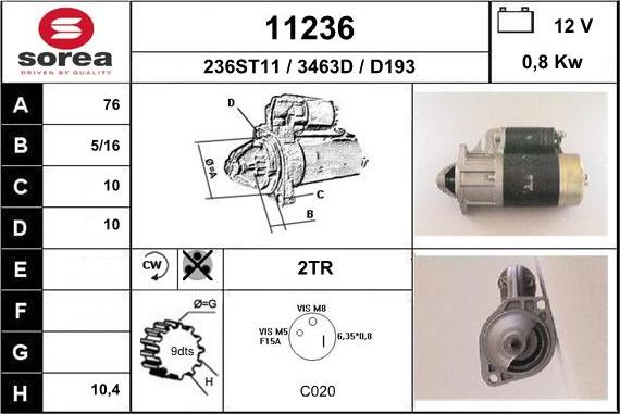 EAI 11236 - Starter www.autospares.lv