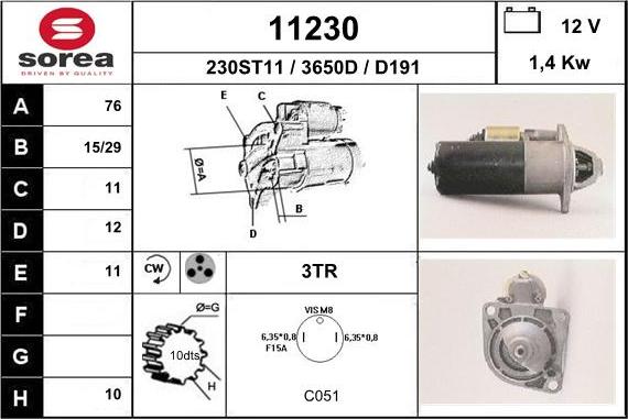 EAI 11230 - Starter www.autospares.lv