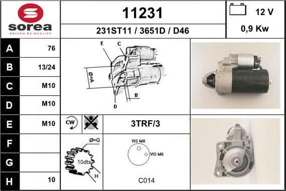 EAI 11231 - Starteris www.autospares.lv