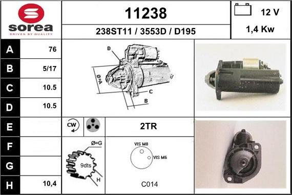 EAI 11238 - Starter www.autospares.lv