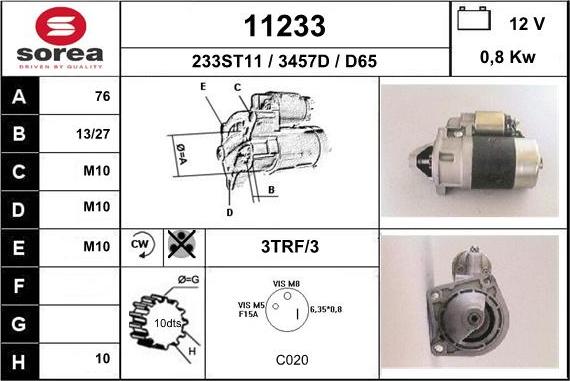 EAI 11233 - Starteris www.autospares.lv