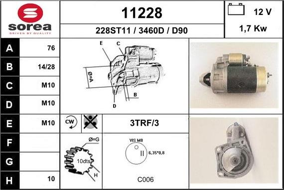 EAI 11228 - Starteris www.autospares.lv