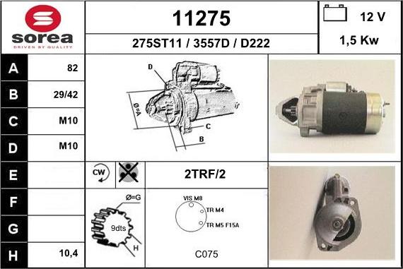 EAI 11275 - Starteris www.autospares.lv