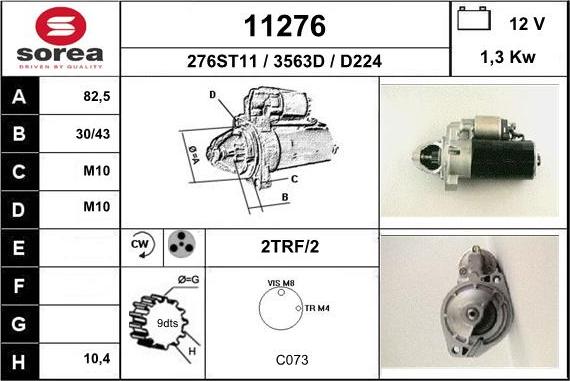 EAI 11276 - Starteris www.autospares.lv