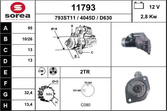 EAI 11793 - Стартер www.autospares.lv