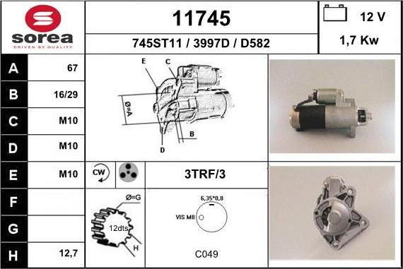 EAI 11745 - Стартер www.autospares.lv