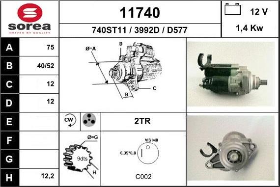 EAI 11740 - Starteris www.autospares.lv