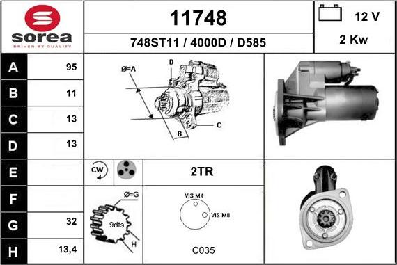 EAI 11748 - Стартер www.autospares.lv