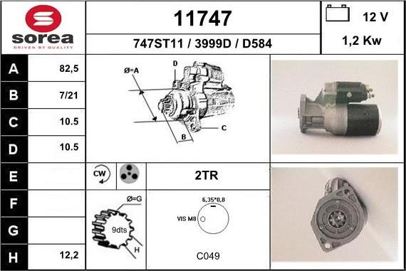 EAI 11747 - Starteris www.autospares.lv