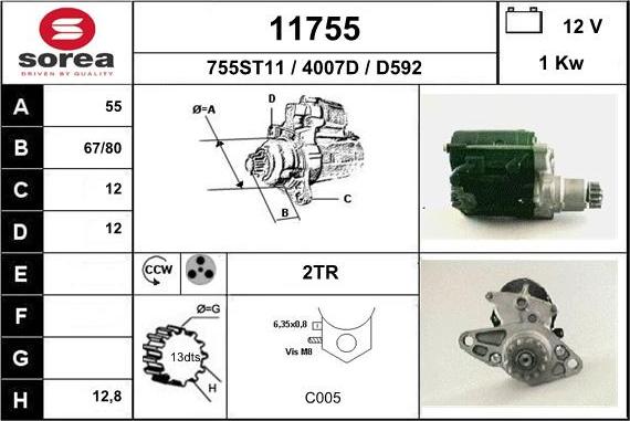 EAI 11755 - Стартер www.autospares.lv