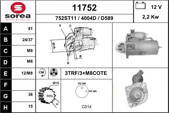 EAI 11752 - Starter www.autospares.lv