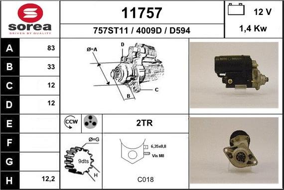 EAI 11757 - Starter www.autospares.lv