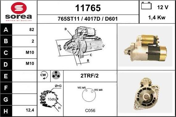 EAI 11765 - Starter www.autospares.lv