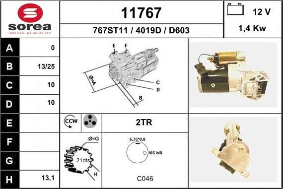 EAI 11767 - Starter www.autospares.lv