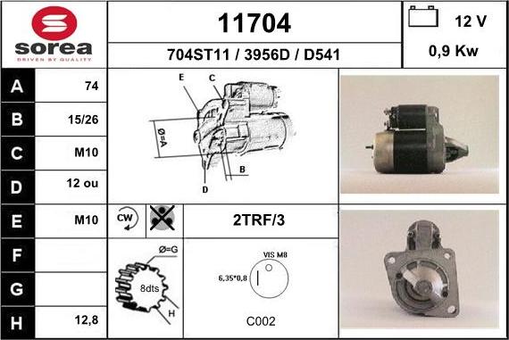 EAI 11704 - Starteris www.autospares.lv