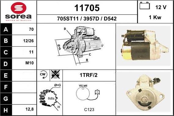 EAI 11705 - Starteris www.autospares.lv