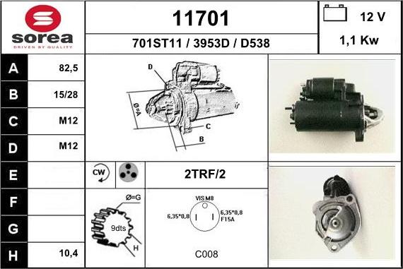 EAI 11701 - Starteris www.autospares.lv