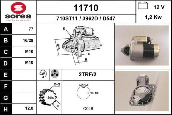 EAI 11710 - Starteris www.autospares.lv