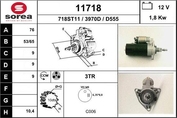 EAI 11718 - Стартер www.autospares.lv