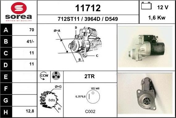 EAI 11712 - Starteris www.autospares.lv