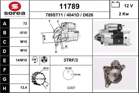 EAI 11789 - Starteris www.autospares.lv