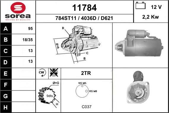 EAI 11784 - Стартер www.autospares.lv