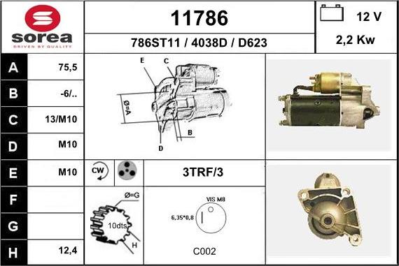 EAI 11786 - Starteris www.autospares.lv