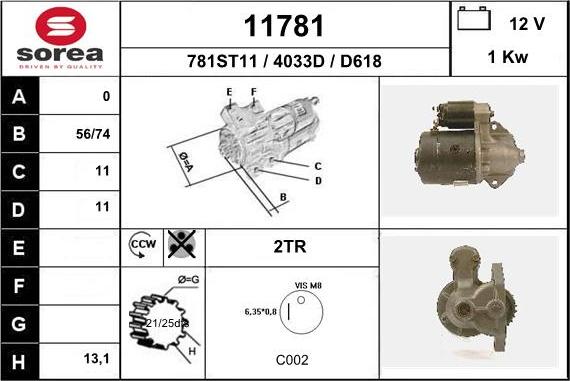 EAI 11781 - Starteris www.autospares.lv