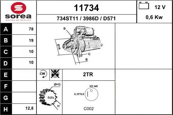 EAI 11734 - Стартер www.autospares.lv