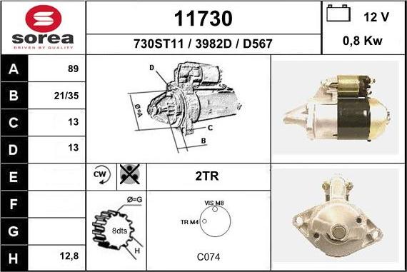 EAI 11730 - Стартер www.autospares.lv