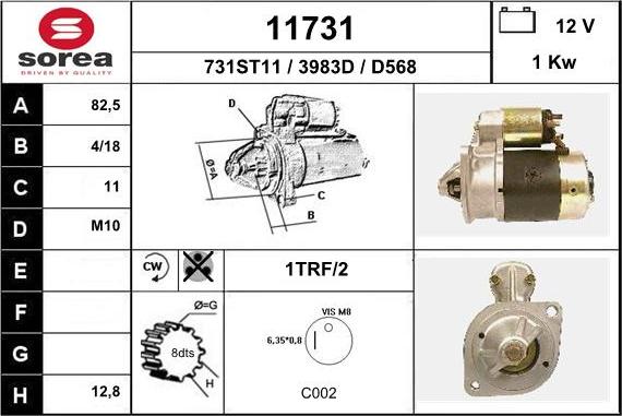 EAI 11731 - Starteris www.autospares.lv