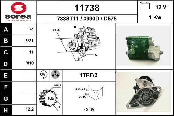 EAI 11738 - Starteris www.autospares.lv