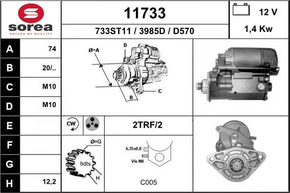 EAI 11733 - Стартер www.autospares.lv