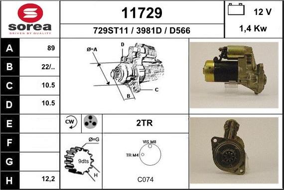 EAI 11729 - Starter www.autospares.lv