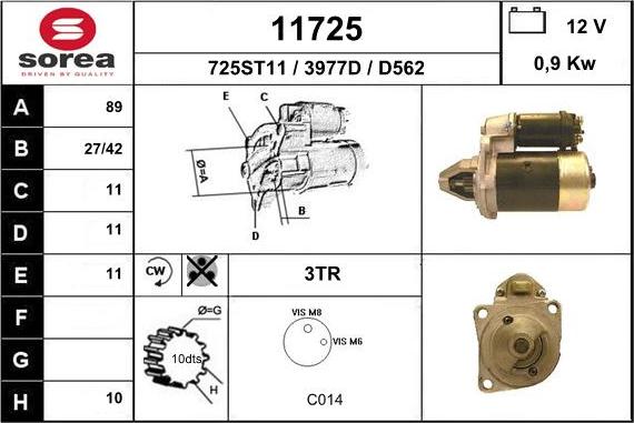 EAI 11725 - Стартер www.autospares.lv