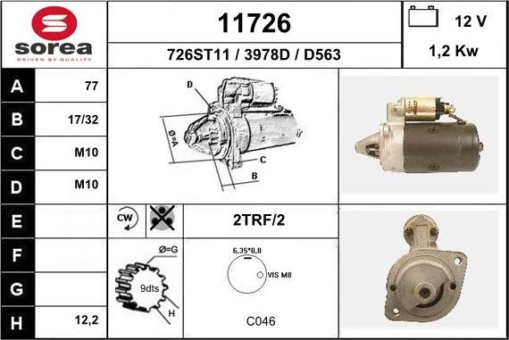 EAI 11726 - Стартер www.autospares.lv