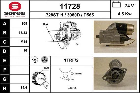 EAI 11728 - Стартер www.autospares.lv