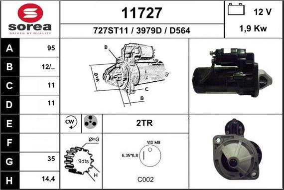 EAI 11727 - Starter www.autospares.lv