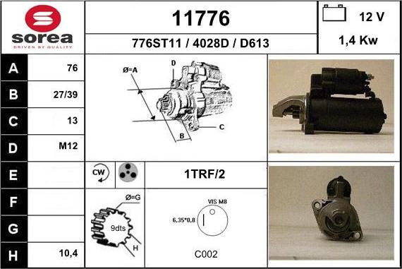 EAI 11776 - Starteris www.autospares.lv