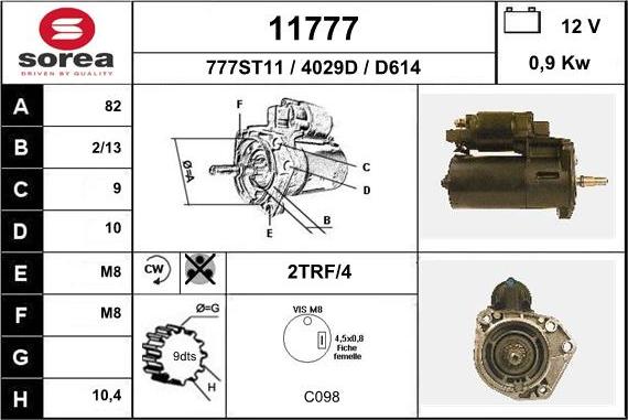 EAI 11777 - Стартер www.autospares.lv