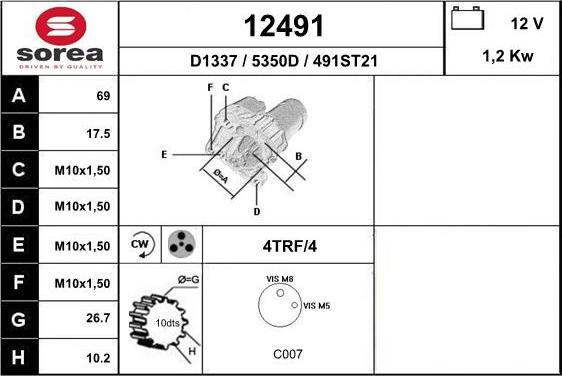 EAI 12491 - Starter www.autospares.lv