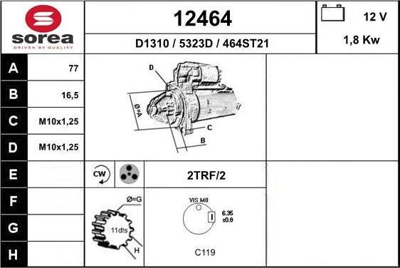 EAI 12464 - Starteris autospares.lv